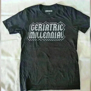Geriatric Millennial Black T-Shirt Size Small Women